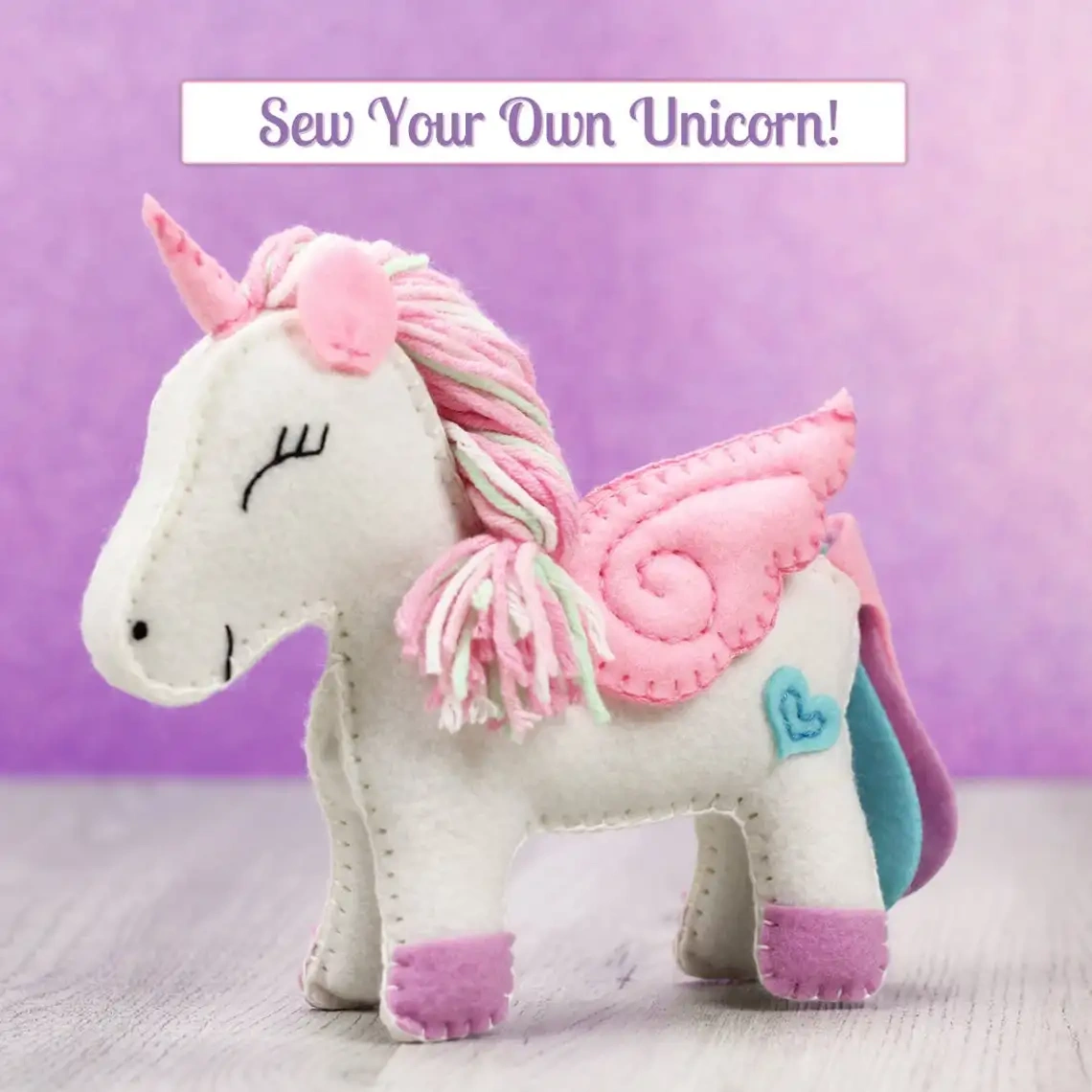 Kids Fun Toy Make Your Unicorn Bag Craft DIY Felt Sewing Kit