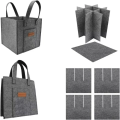 Túi đựng 9 chai rượu vang có thể tái sử dụng để đựng đồ tạp hóa khi đi du lịch, cắm trại và dã ngoại Quà tặng hoàn hảo cho người yêu rượu vang Túi đựng chai rượu bằng vải nỉ