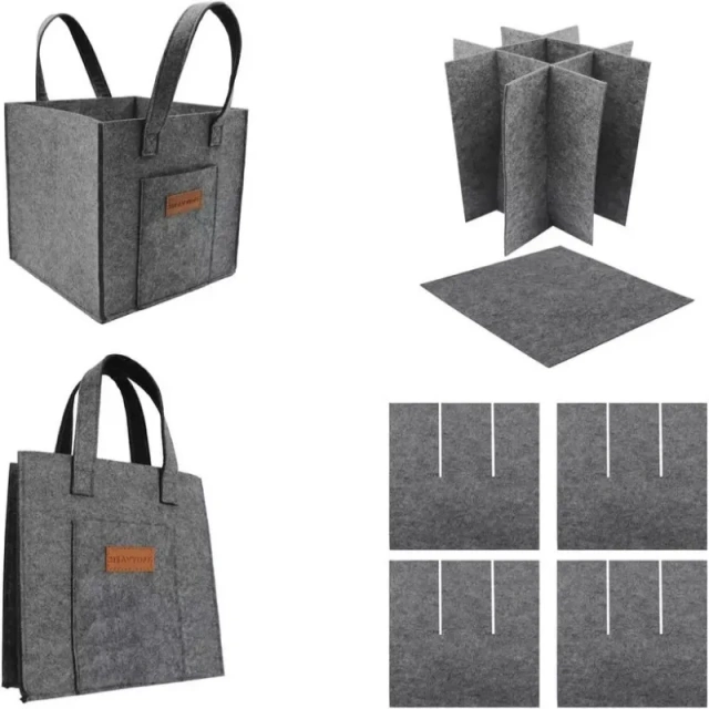 Túi đựng 9 chai rượu vang có thể tái sử dụng để đựng đồ tạp hóa khi đi du lịch, cắm trại và dã ngoại Quà tặng hoàn hảo cho người yêu rượu vang Túi đựng chai rượu bằng vải nỉ