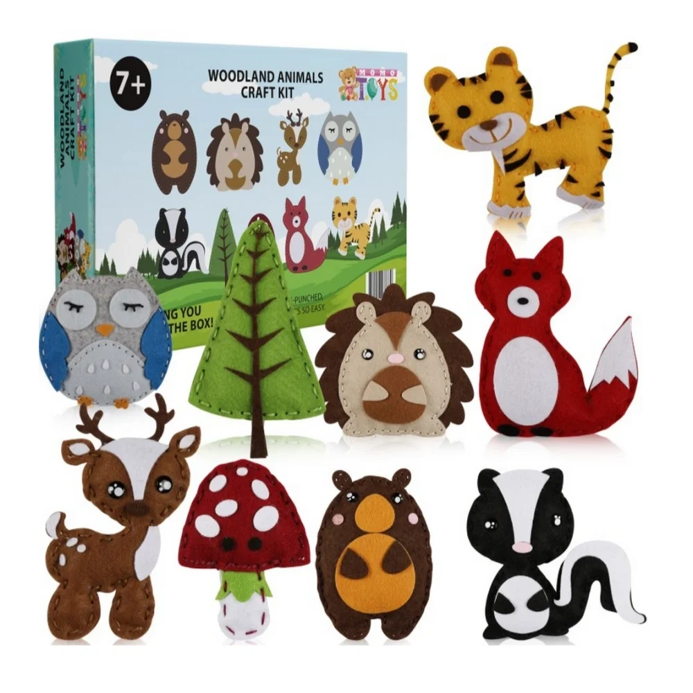 Custom Kids DIY Craft Toy Felt Sewing Kit S9 Forest Animals