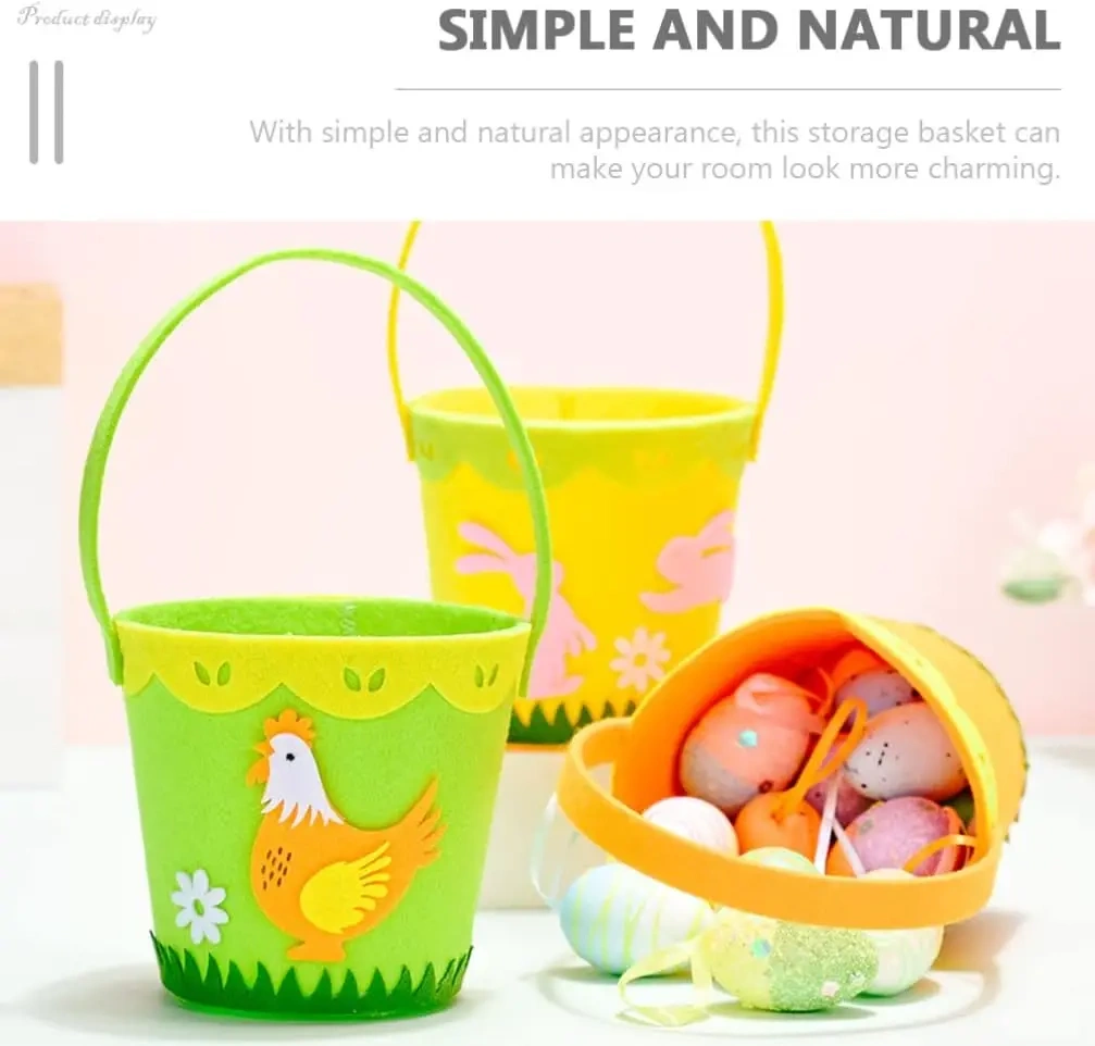 ce certification wholesale personalized new customize sublimation liner chick candy bunny felt gift bag Easter baskets for kids