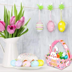 CPC échantillon gratuit en gros nouveau personnalisé sublimation poussin vache bonbons lapin feutre cadeau sac paniers de Pâques pour enfants