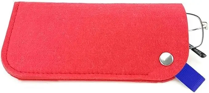 2024 new product gray pink soft custom felt fabric slip eyeglass cases portable travel glasses pouch for men women