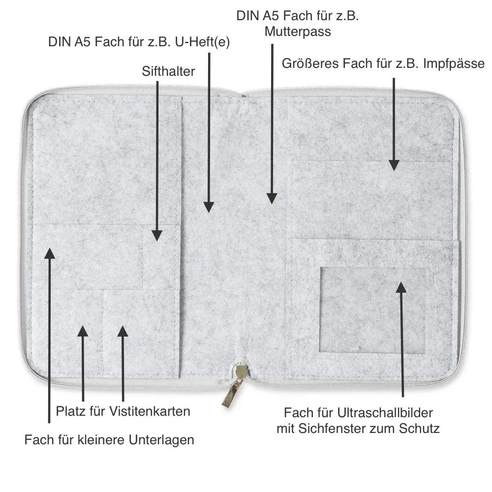 Progift Custom Logo Felt Mutterpasshülle Schutzhülle Cover