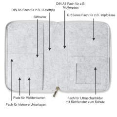 Capa de feltro com logotipo personalizado Progift Mutterpasshülle Schutzhülle