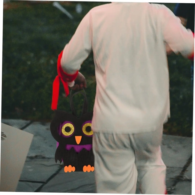 Saco de doces de feltro de coruja personalizado para crianças 2024, doces ou travessuras, Halloween