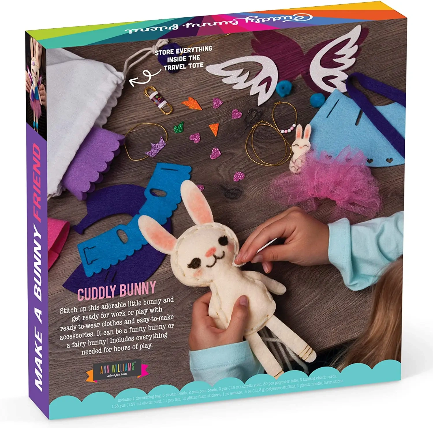 Kids Education Make a Bunny Friend Craft DIY Felt Sewing Kit
