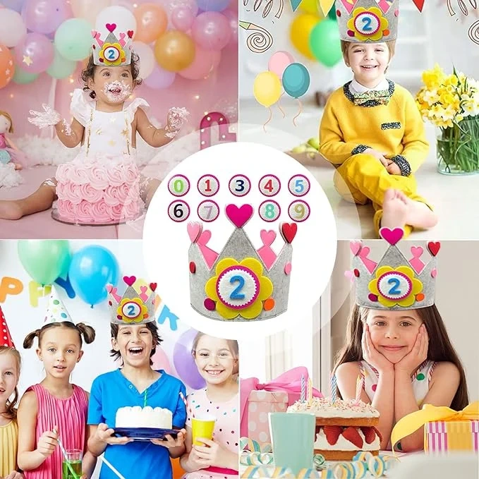 Custom Cute Baby Gift Fabric Felt Kids Birthday Crown