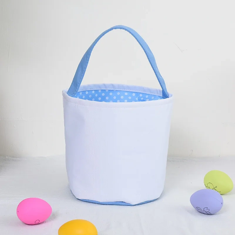 stocked low MOQ wholesale Easter 2024 decorations toy custom liner velvet cotton canvas Easter egg hunt bunny bag Easter baskets