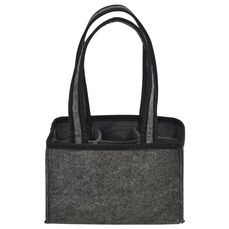 BSCI washable wine bag reusable felt insulated tote with division gift bags holders custom logo