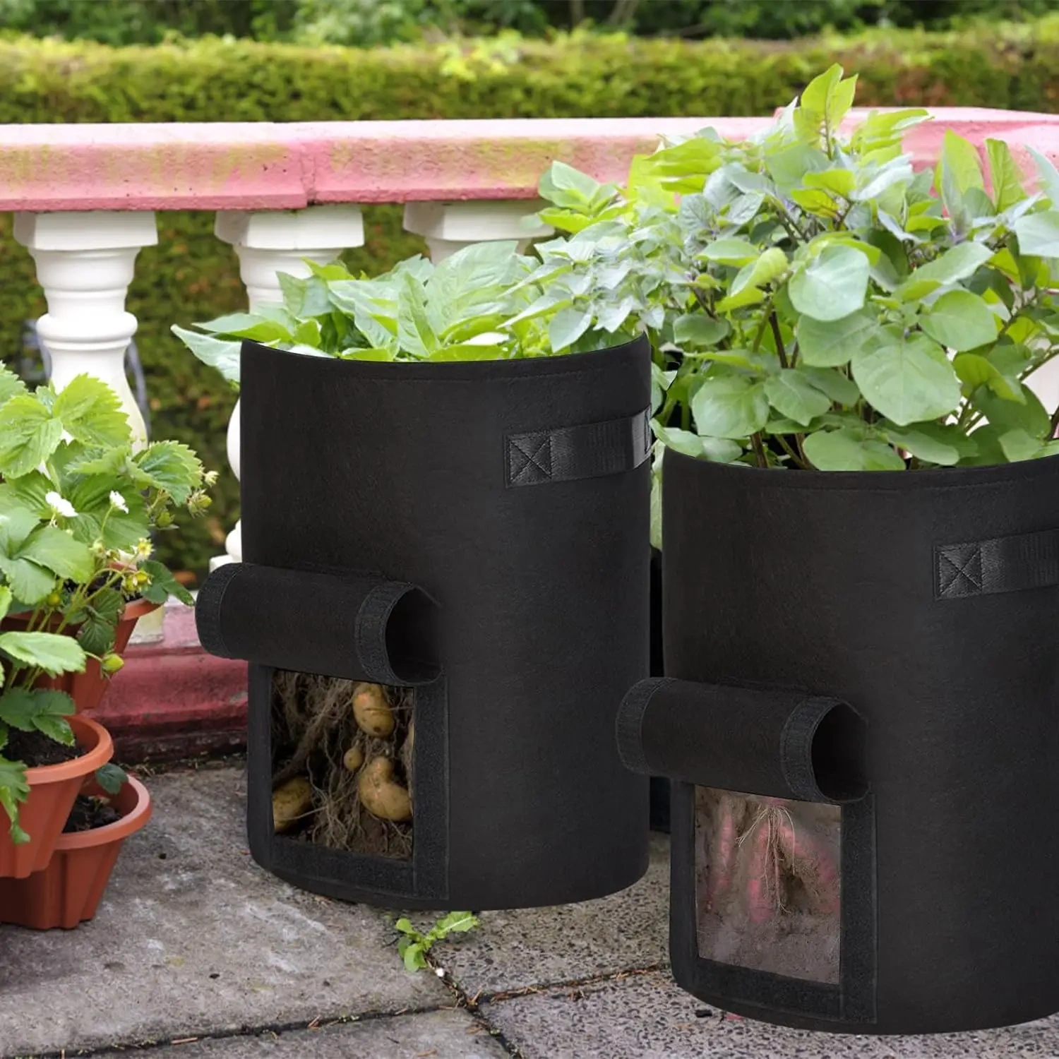 2024 new unique design 10 gallon multipurpose felt aeration nonwoven fabric handle plant vegetable garden cloth pot grow bag
