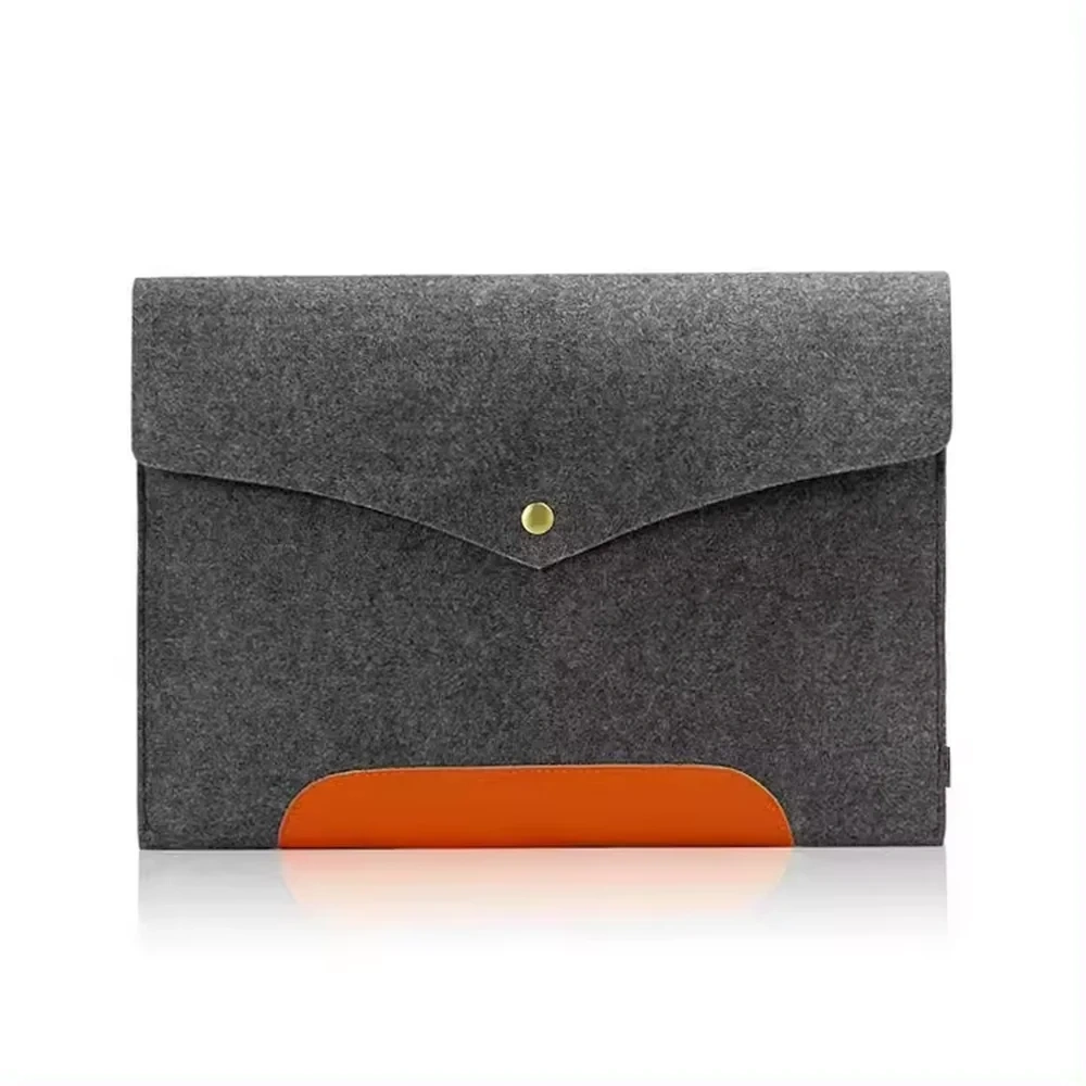 Custom logo business A4 size file holder laptop computer messenger pouch envelope sleeve felt document cover handbag for women