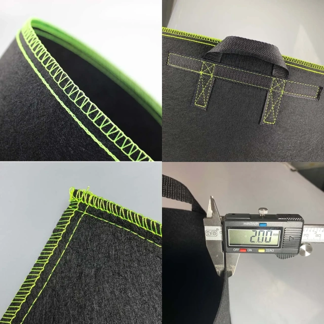 Giá Chậu trồng cây bằng nỉ chống chịu thời tiết 10 gallon 5 gói dày nhất Tay cầm gia cố không dệt Túi sục khí trồng cây