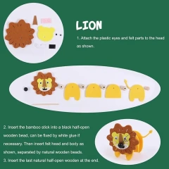 مجموعة أدوات خياطة يدوية للأطفال مصنوعة من اللباد مقاس 6 قطع مصنوعة من الخرز على شكل حيوان