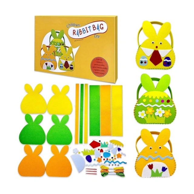 Kids Fun Education Craft DIY Easter Flower Bag Felt Sew Kit