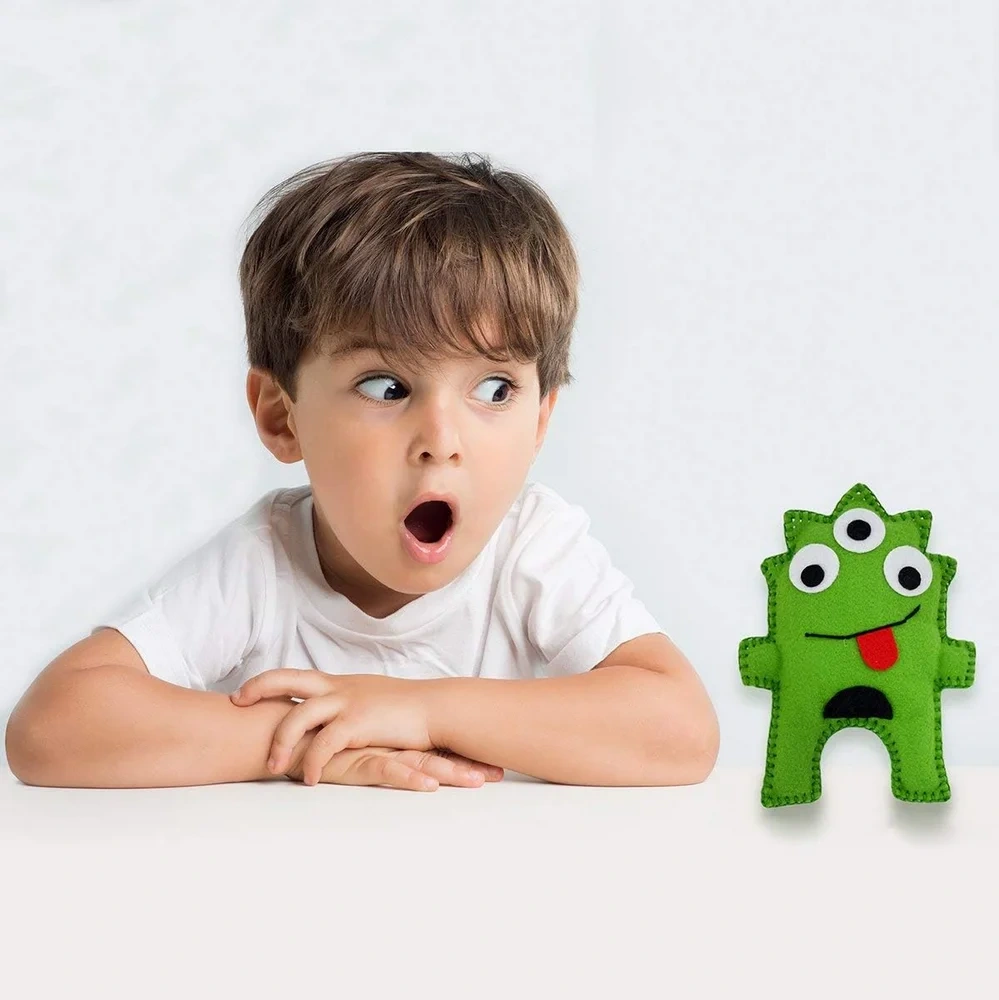 Custom Kids DIY Craft Soft Toy Felt Sewing Kit S5 Monsters