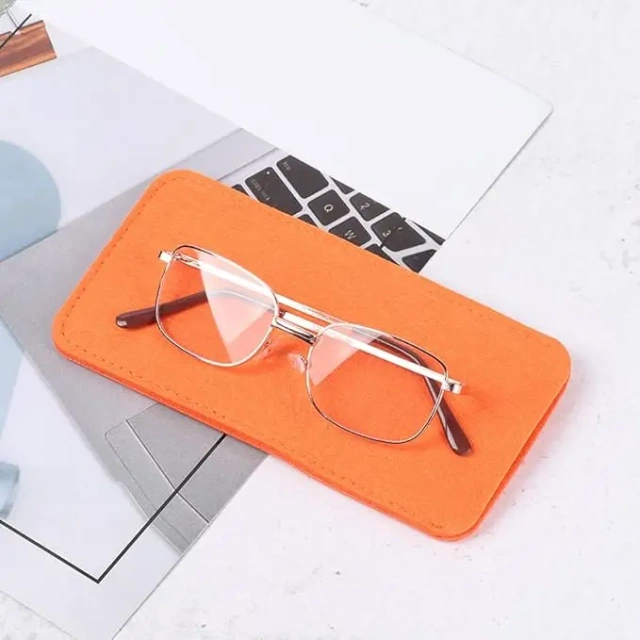 new design logo creative simple multi colors merino wool felt sunglasses soft storage package eyeglass glasses case
