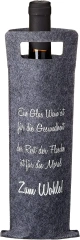 Túi đựng chai rượu bằng vải nỉ không dệt màu đen xám dài thân thiện với môi trường du lịch năm 2024