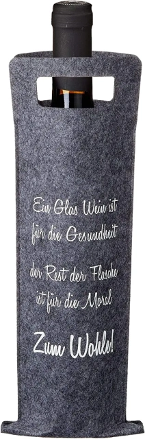 Túi đựng chai rượu bằng vải nỉ không dệt màu đen xám dài thân thiện với môi trường du lịch năm 2024