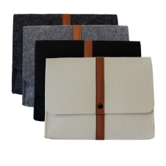 La Chine a utilisé des accessoires pour ordinateur portable en cuir avec logo personnalisé pour femmes, organisateur de sac d'ordinateur en feutre