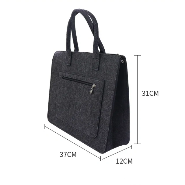 sac en feutre Sac fourre-tout en feutre coloré Mallette d'affaires Sac à main pour ordinateur avec logo personnalisé Sac pour ordinateur portable de grande capacité