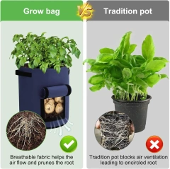 mua sỉ giá rẻ thùng trồng cây trong vườn 10 gallon tùy chỉnh túi trồng cây bằng vải không dệt dày có tay cầm và cửa sổ thu hoạch