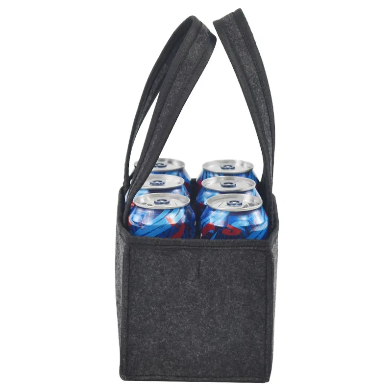 hand bags wholesale hot selling new arrivals felt simple travel reusable custom print 6 bottle wine carrier tote bag