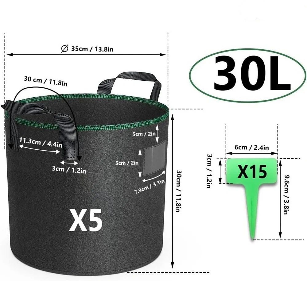 Custom light durable black nonwoven fabric vliesstoff bag with plant plug for tomatoes cucumber potato strawberry