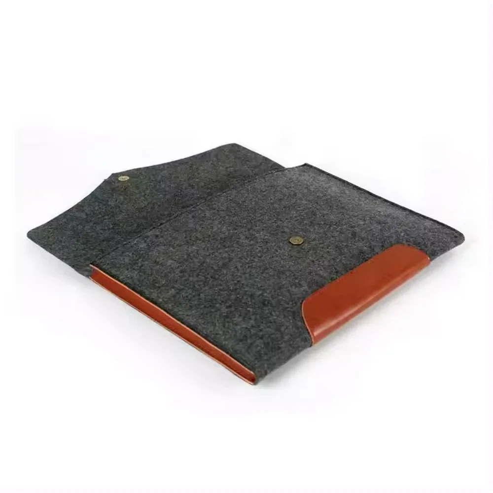 Custom logo business A4 size file holder laptop computer messenger pouch envelope sleeve felt document cover handbag for women
