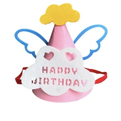 Conos de fieltro para sombreros de cumpleaños con corona, regalo para bebé, reutilizables y personalizados