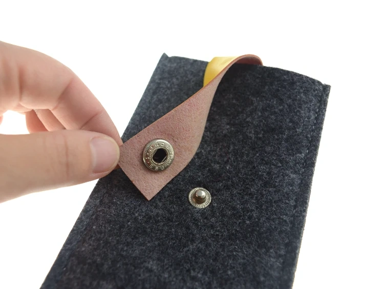 custom size color printed logo recycled RPET needle punch polyester felt lockable fabric phone pouch case belt for women and man