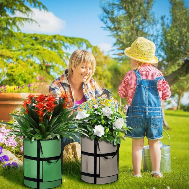 achat en gros pas cher tissu non tissé épaissi fenêtre de récolte vert clair récipient de stockage de légumes sac de culture de jardin pot de plante
