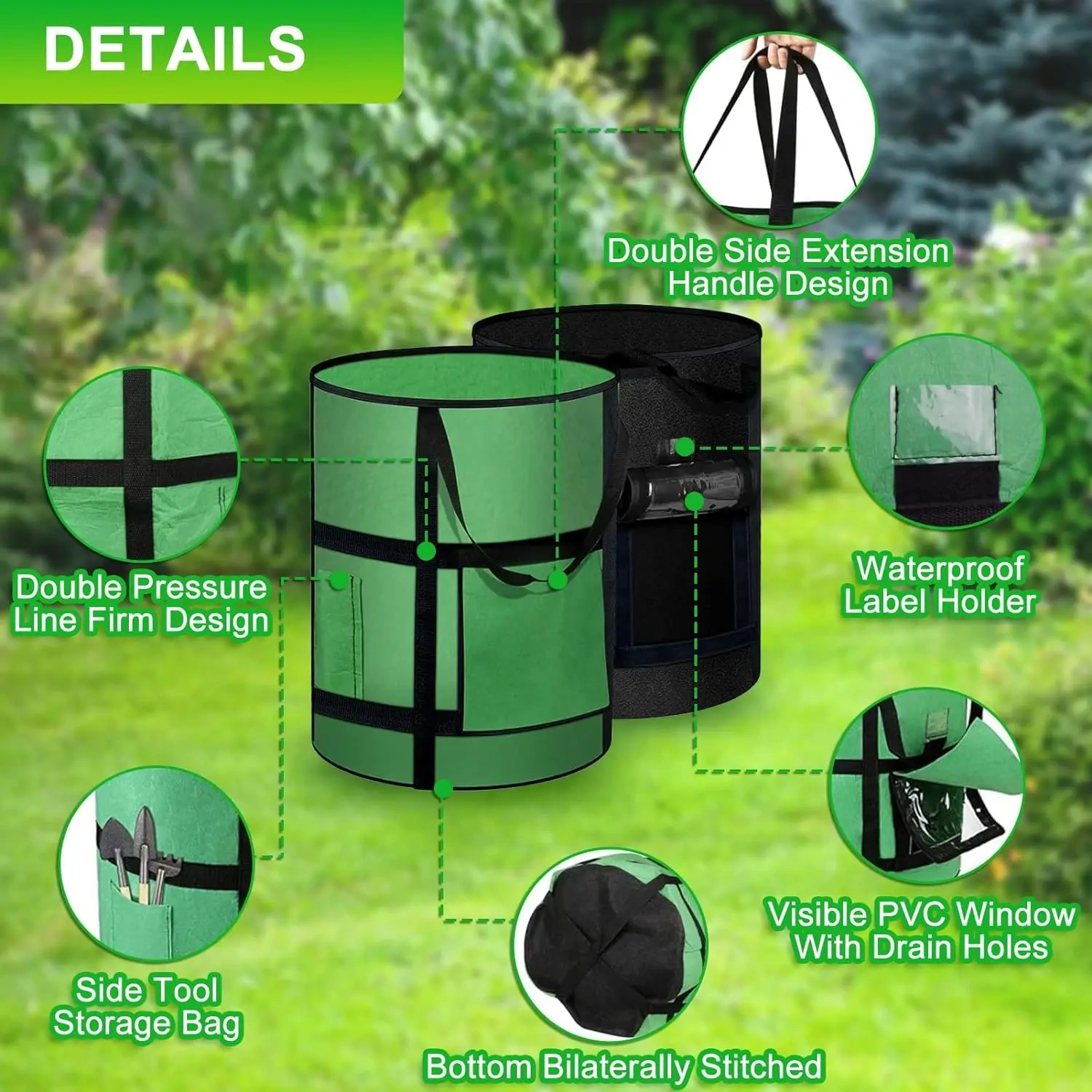 cheap bulk buy thickened nonwoven fabric harvest window green clear vegetable storage container garden growing bag plant pot