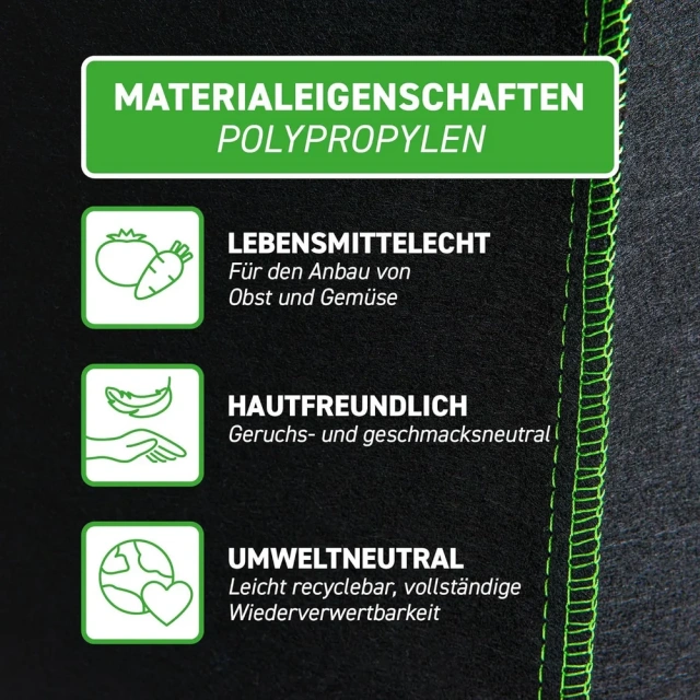 Sac de culture de plantes en tissu non tissé rond durable de taille personnalisée en feutre polyester noir vert pour parterre de légumes pot de fleurs balcon terrasse