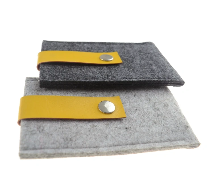 custom size color printed logo recycled RPET needle punch polyester felt lockable fabric phone pouch case belt for women and man