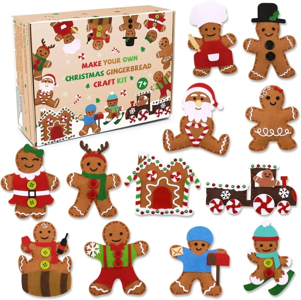 Kid Craft DIY Felt Sewing Kit S12 Christmas Gingerbread Man