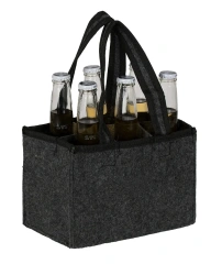 Manufacturer embroidery foldable wine bottle bag 6 pack bottle carrier glass bottle delivery bag