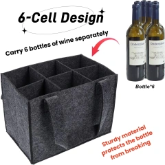 Meilleur vendeur prix de gros sac de transport de vin non tissé logo personnalisé grande capacité portable mode vin bière sacs en feutre pour bouteilles