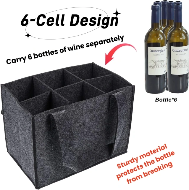 Meilleur vendeur prix de gros sac de transport de vin non tissé logo personnalisé grande capacité portable mode vin bière sacs en feutre pour bouteilles