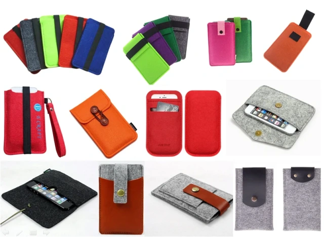 Feutre de polyester RPET recyclé, coque arrière de téléphone portable pour fille mignonne personnalisée pour tous les téléphones, cadeau de promotion en gros