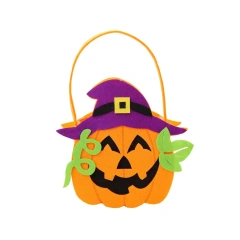 Accessoires de vacances Jack-o-lantern sac à main personnalisé pour filles décorations cadeaux costume pour enfants seau en feutre citrouille sacs d'Halloween