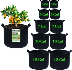 2024 nouveau produit multicolore taille mixte extérieur poignées durables tissu plantes pots de jardin jardinières pommes de terre fleurs sacs de culture