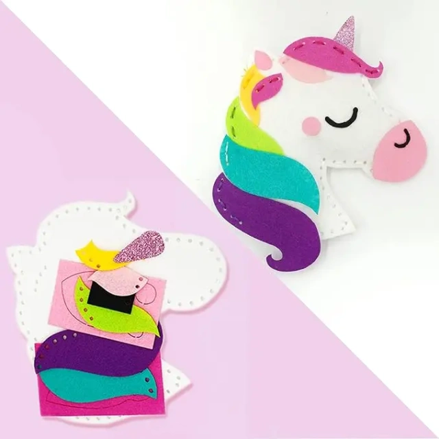 DIY Toy Unicorn Rainbow Whale Bee Kitty Mermaid Felt Sew Kit