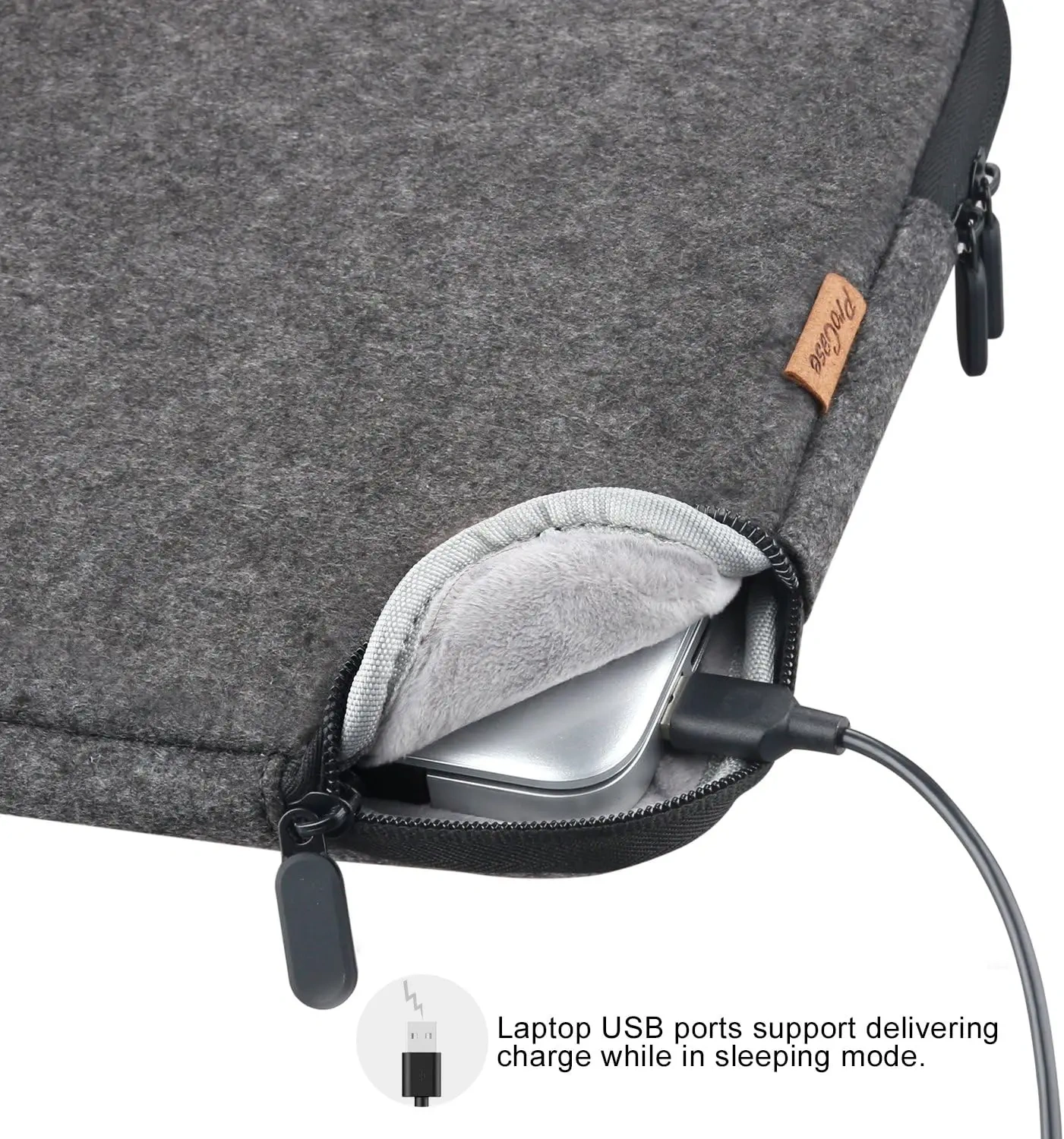 2024 new product custom flat wool felt sleeve case bag portable carry on laptop compartment cover notebook holder