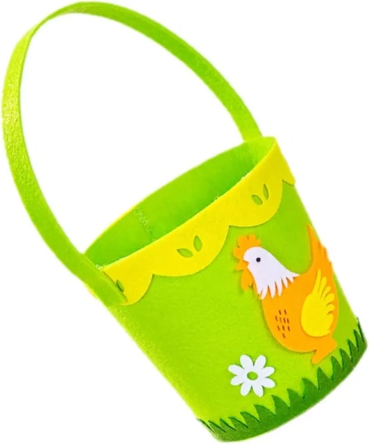 Certification CE échantillon gratuit nouveau personnalisé sublimation poussin vache bonbons lapin feutre sac cadeau paniers de Pâques pour enfants