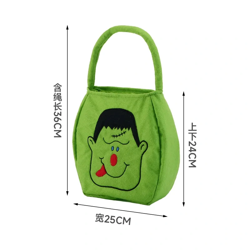 Custom Logo 2024 Trick or Treat Felt Halloween Candy Bag