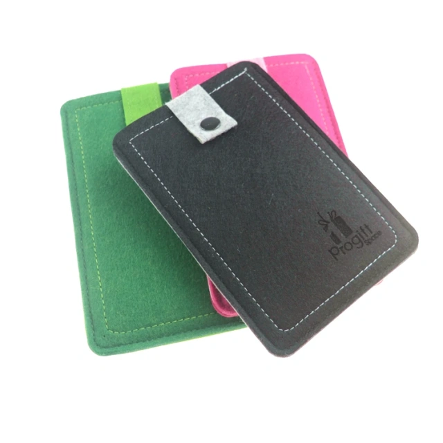 Túi đựng điện thoại di động thân thiện với môi trường phổ thông năm 2022 bán trực tiếp từ nhà máy Túi đựng điện thoại di động bằng nỉ có nút bấm bằng nhựa