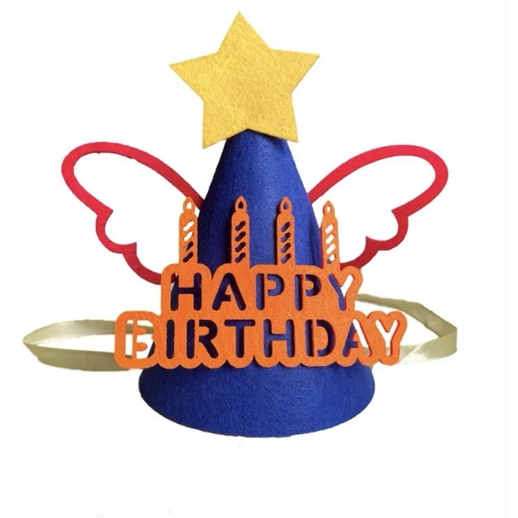 Custom Reusable Cute Baby Gift Birthday Crown Felt Hat Cones