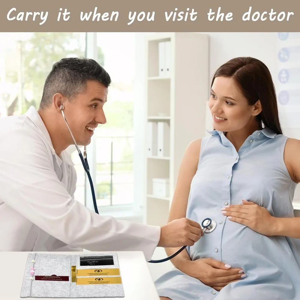 German handmade felt maternity pass protective cover for pregnant expectant mother ultrasound image insurance vaccination card