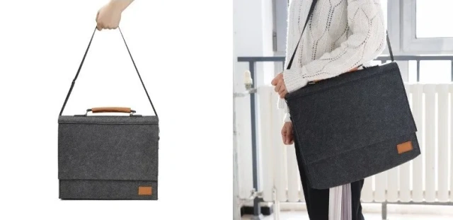 Túi đựng máy tính bằng nỉ kinh doanh, phụ kiện điện tử, vỏ nhẹ, bền, túi đựng máy tính xách tay bằng nỉ bảo vệ, logo tùy chỉnh màu đen